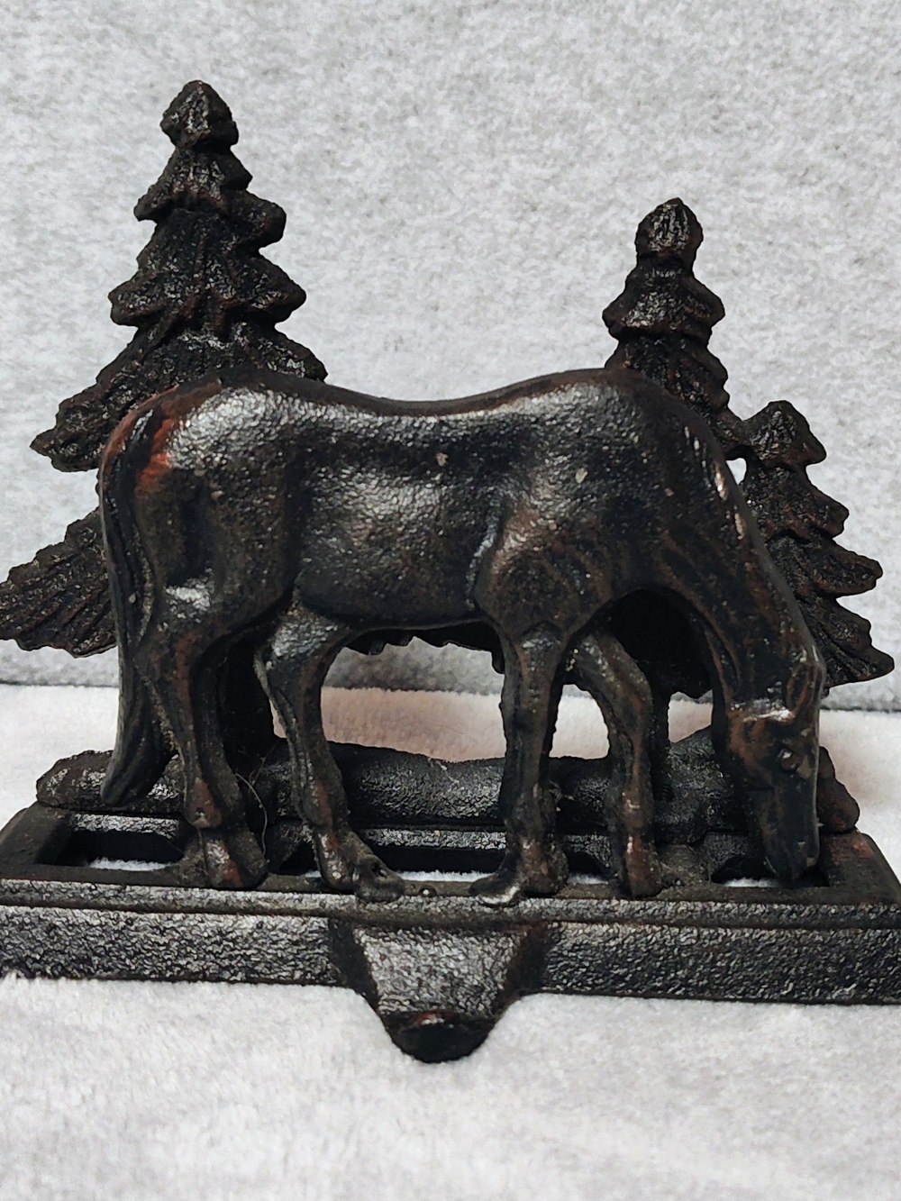 Cast Iron Wrought Iron-Country Rustic Farmhouse Decor Stocking Or Napkin Holder.
